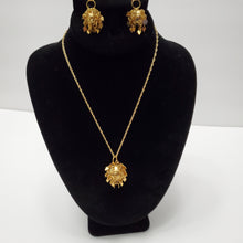 Load image into Gallery viewer, 18K GOLD PLATED EARRING NECKLACE AND PENDANT SET
