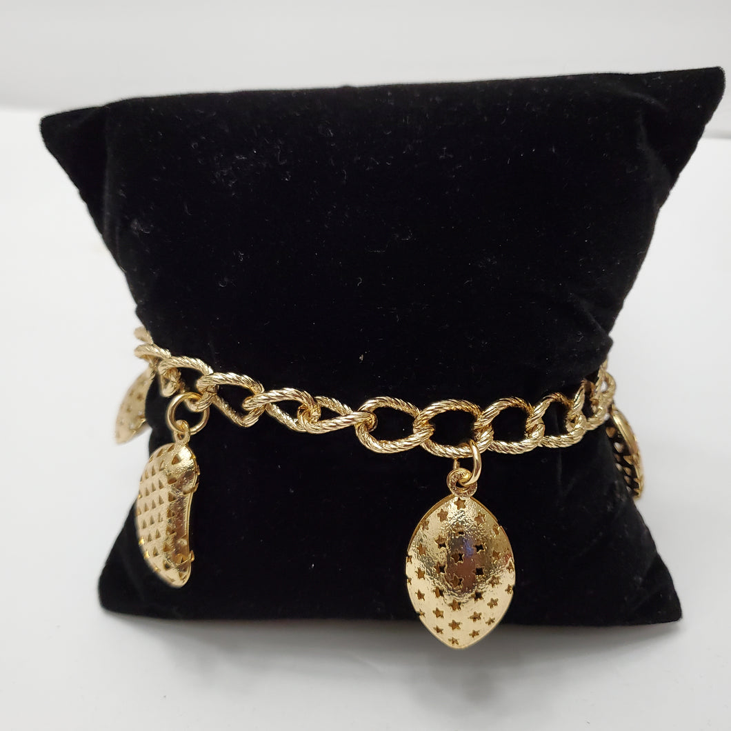 18K ITALIAN GOLD PLATED CHARM  BRACELET