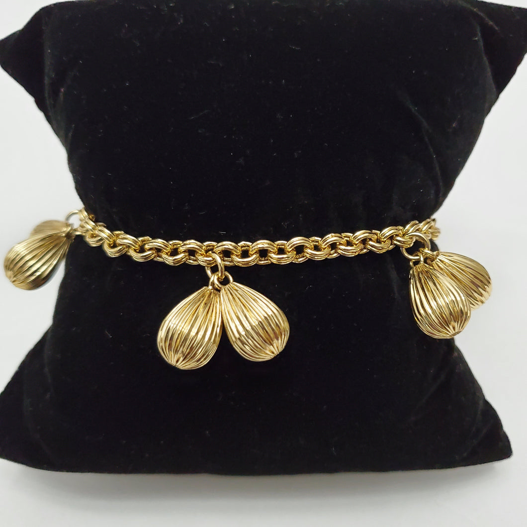 18K ITALIAN GOLD PLATED BALL CHARM BRACELET