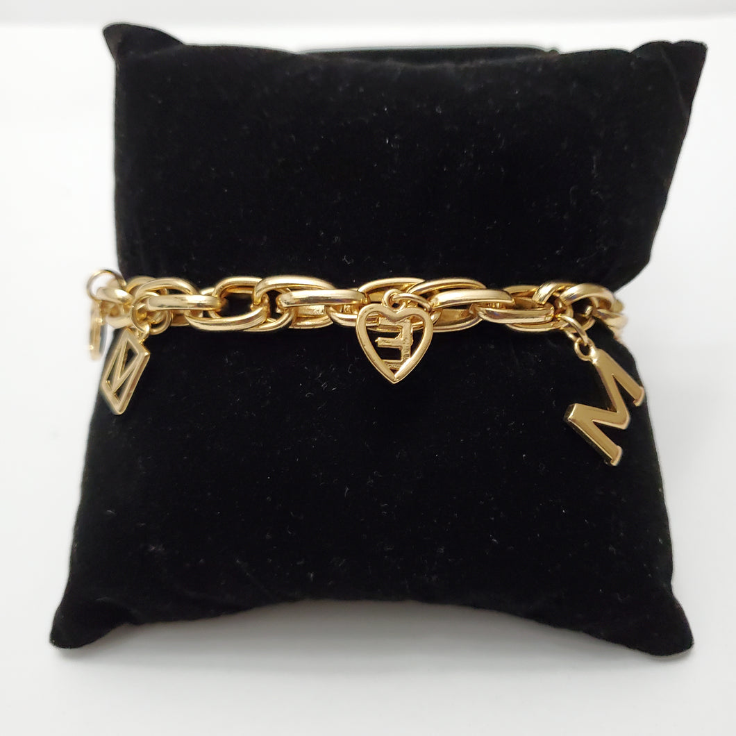 18K ITALIAN GOLD PLATED ALPHABET CHARM BRACELET