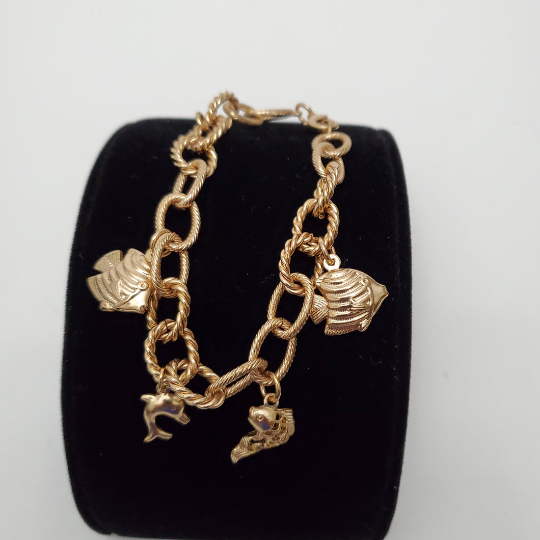 18K ITALIAN GOLD PLATED FISH BRACELET