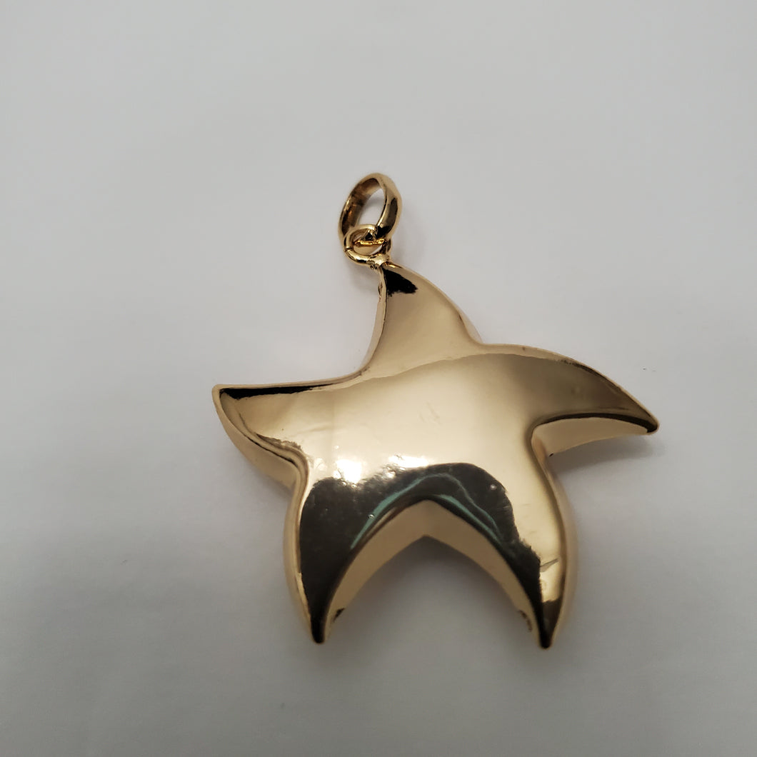 18K BRAZILIAN GOLD PLATED CHUNKY STAR PENDANT