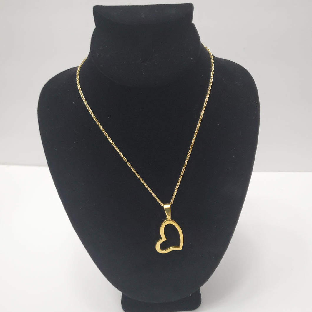 18K GOLD PLATED STAINLESS STEEL HEART PENDANT