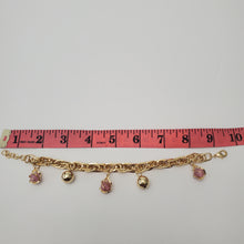 Load image into Gallery viewer, 18K ITALIAN GOLD PLATED LIGT PINK BALL CHARM  BRACELET
