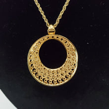 Load image into Gallery viewer, 18K ITALIAN GOLD PLATED HOOP EARRING, NECKLACE AND PENDANT SET
