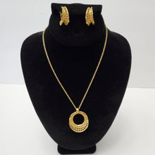 Load image into Gallery viewer, 18K ITALIAN GOLD PLATED HOOP EARRING, NECKLACE AND PENDANT SET
