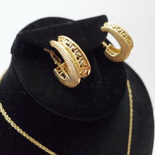 Load image into Gallery viewer, 18K ITALIAN GOLD PLATED HOOP EARRING, NECKLACE AND PENDANT SET
