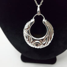 Load image into Gallery viewer, 18K WHITE GOLD PLATED HOOP EARRING, NECKLACE AND PENDANT  SET
