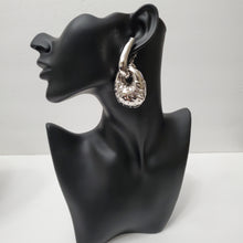 Load image into Gallery viewer, 18K ITALIAN WHITE GOLD PLATED DROP CHUNKY EARRING
