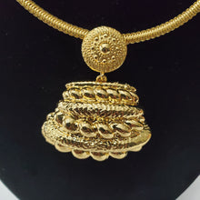 Load image into Gallery viewer, 18K GOLD PLATED CHUNKY EARRING , PENDANT &amp; CORD NECKLACE SET
