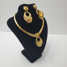 Load image into Gallery viewer, 18K GOLD PLATED EARRING , PENDANT &amp; CORD NECKLACE SET
