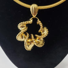 Load image into Gallery viewer, 18K GOLD PLATED BIG CHUNKY EARRING , PENDANT &amp; CORD NECKLACE SET
