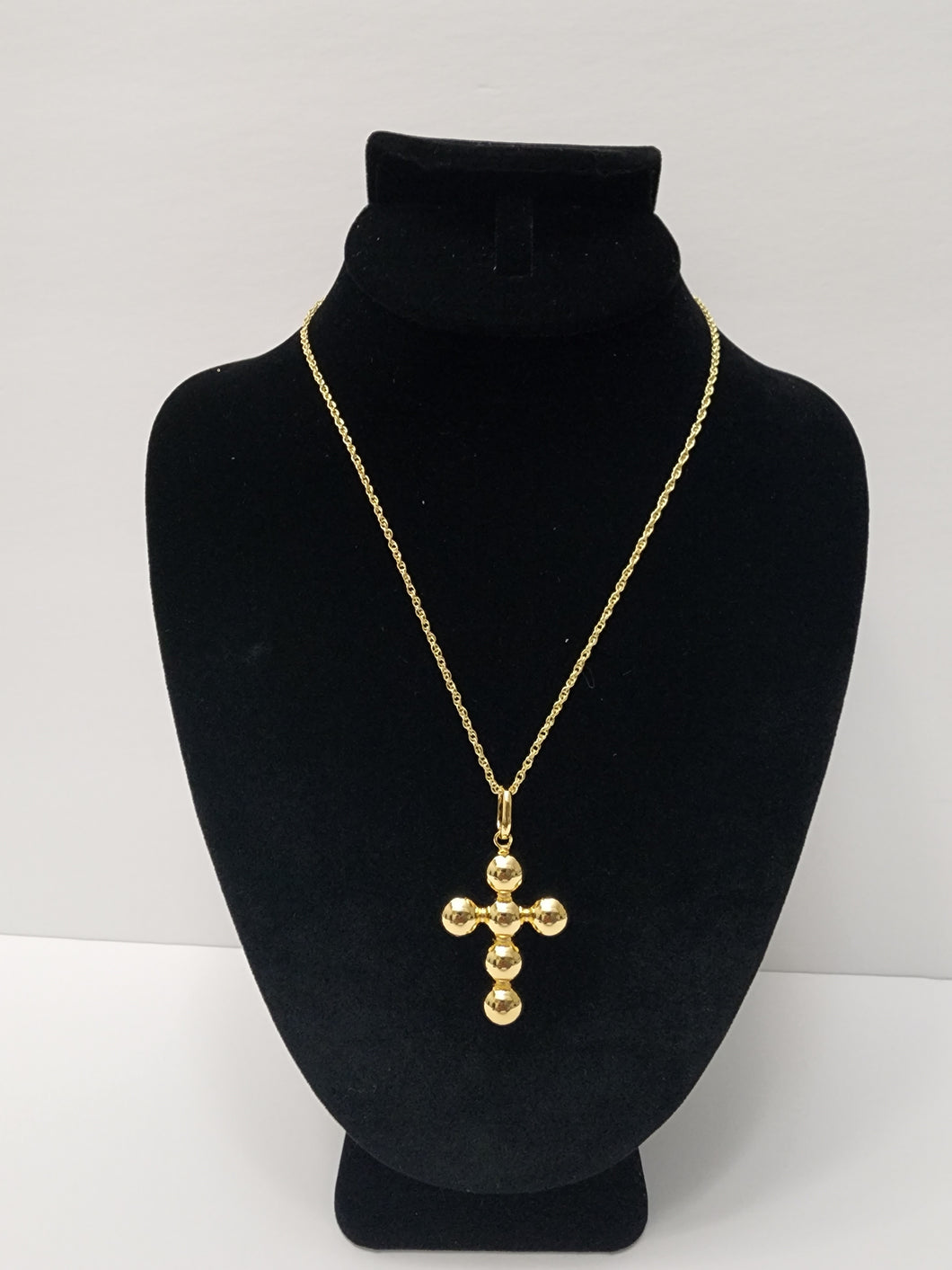 18K ITALIAN GOLD PLATED BUBBLE CROSS PENDANT