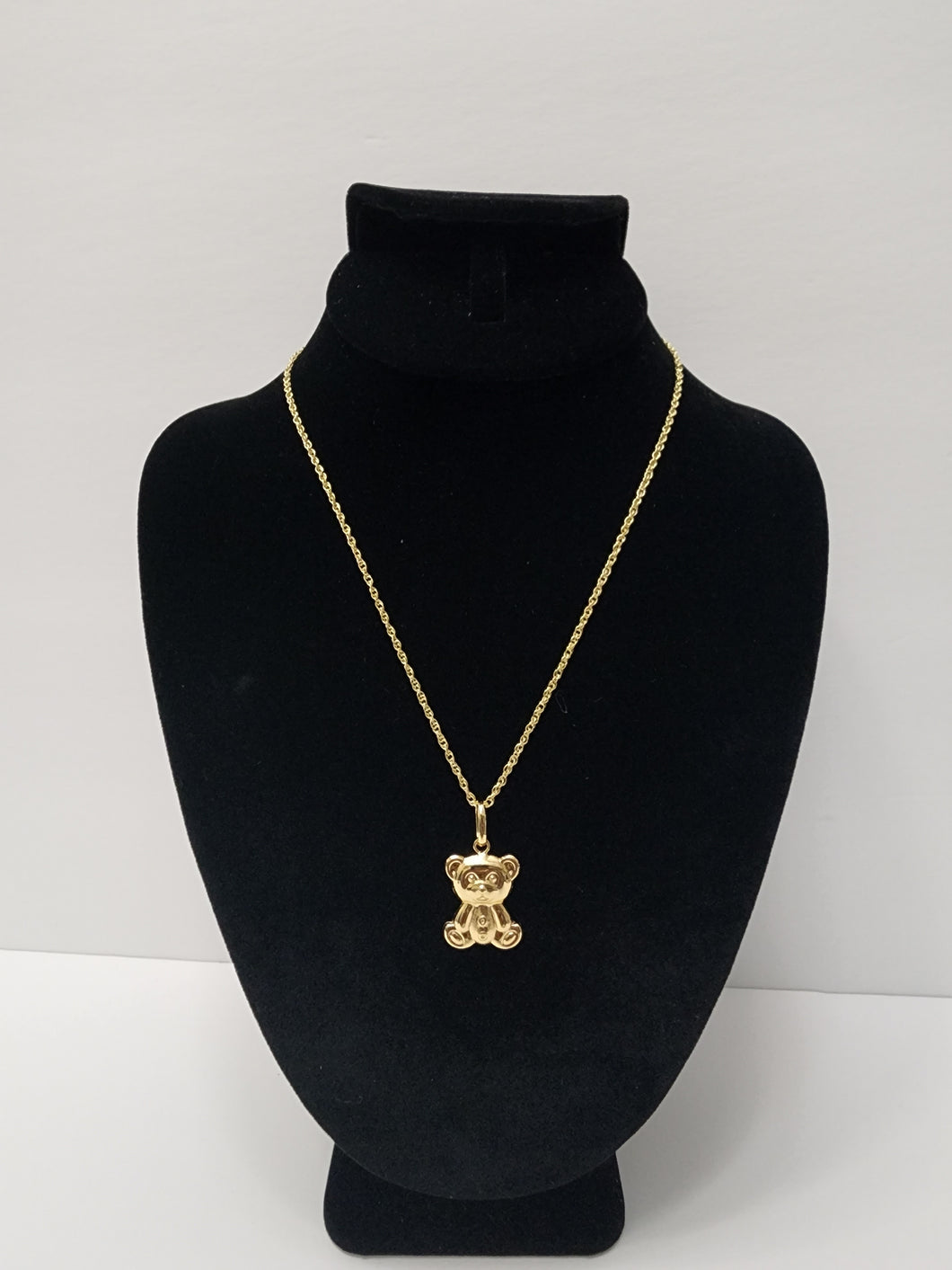 18K Italian Gold Plated Necklace and Small Teddy Pendant