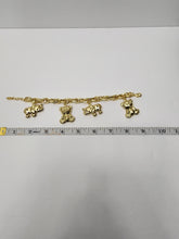 Load image into Gallery viewer, 18K GOLD PLATED ELEPHANT AND TEDDY BEAR CHARM BRACELET
