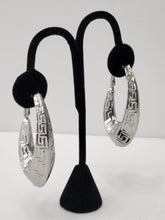 Load image into Gallery viewer, 18K ITALIAN WHITE GOLD PLATED BIG  OVAL HOOP EARRINGS
