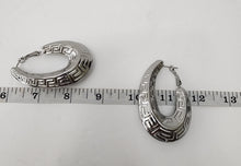 Load image into Gallery viewer, 18K ITALIAN WHITE GOLD PLATED BIG  OVAL HOOP EARRINGS
