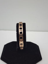 Load image into Gallery viewer, 18K ROSE GOLD PLATED STAINLESS STEEL SMALL ROMAN NUMERIAL BANGLE
