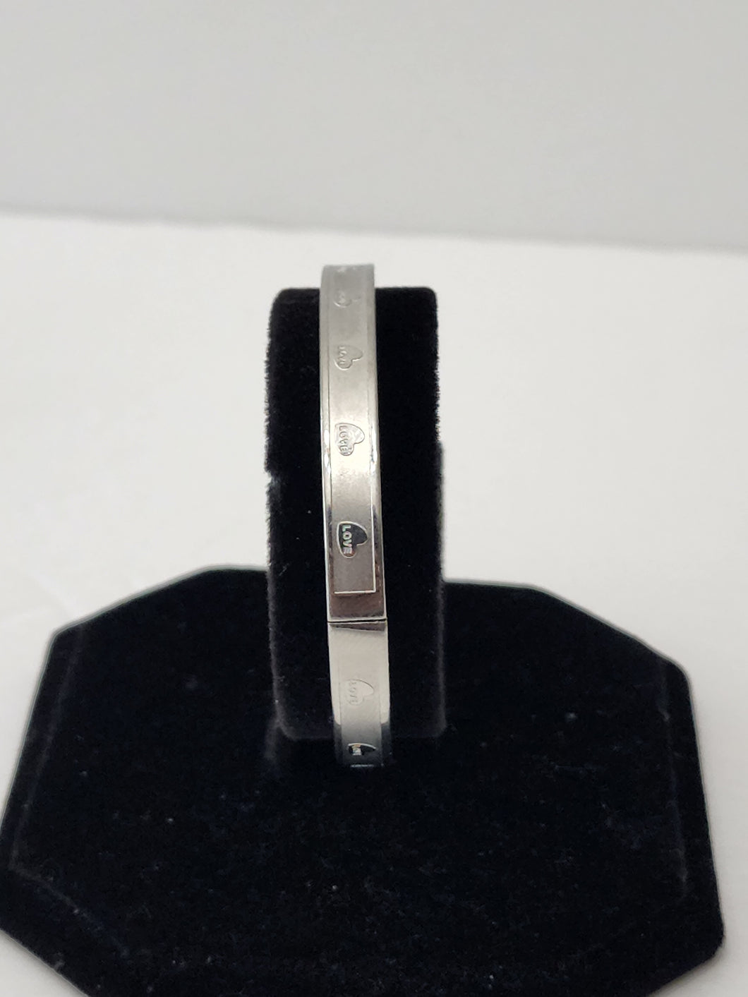 18K ITALIAN WHITE GOLD PLATED LOVE BANGLE