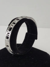 Load image into Gallery viewer, 18K ITALIAN WHITE GOLD PLATED ROMAN NUMERAL BANGLE
