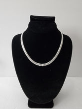 Load image into Gallery viewer, 18K ITALIAN WHITE GOLD PLATED HERRINGBONE NECKLACE
