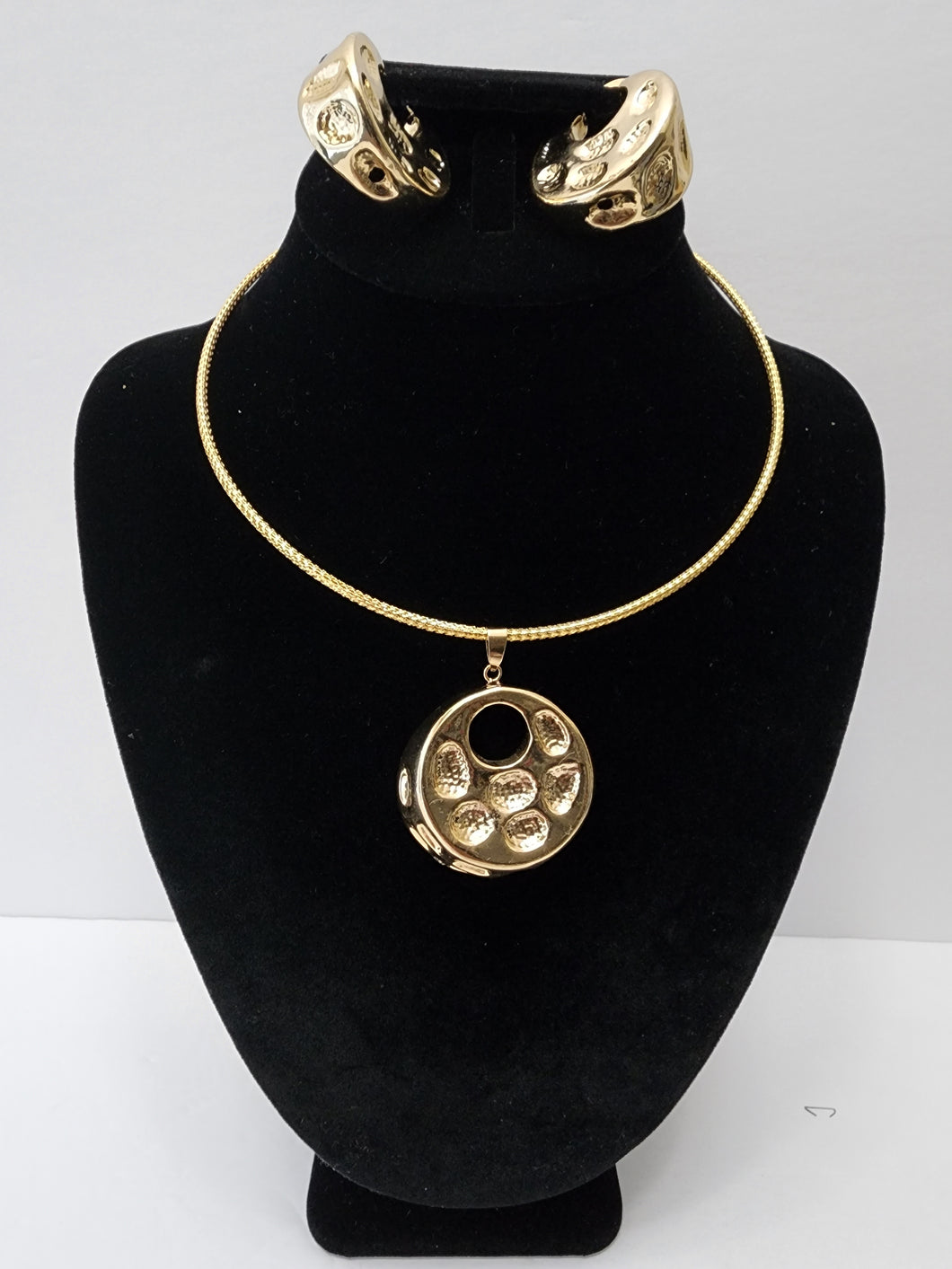 18K BRAZILIAN GOLD PLATED NECKLACE, PENDANT, EARRING, SET