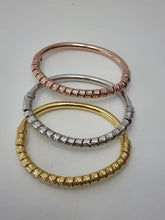 Load image into Gallery viewer, 18K ITALIAN GOLD PLATED 3 TONE TWISTED BANGLES
