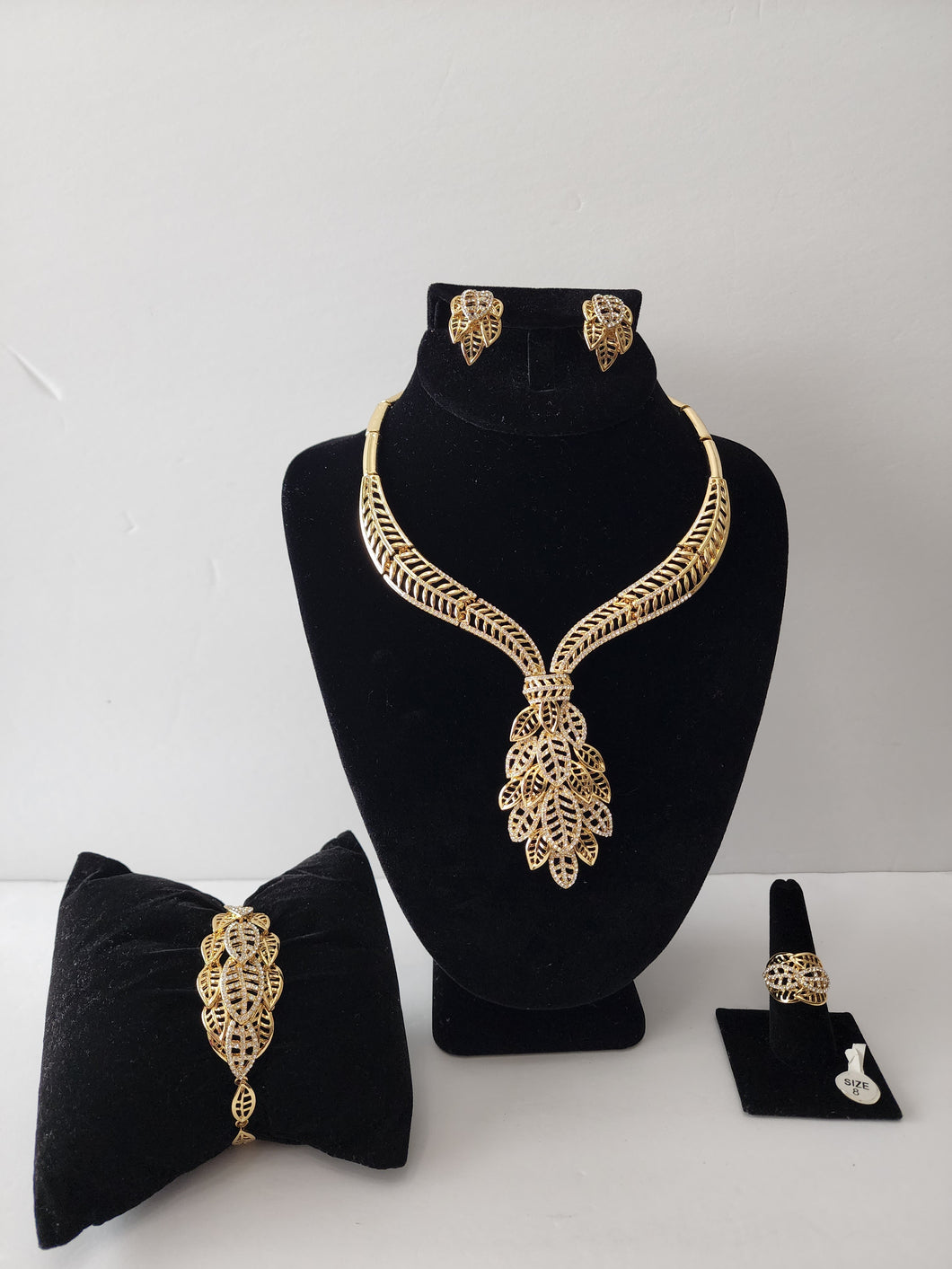 18K ITALIAN GOLD PLATED CZ PARTY SET