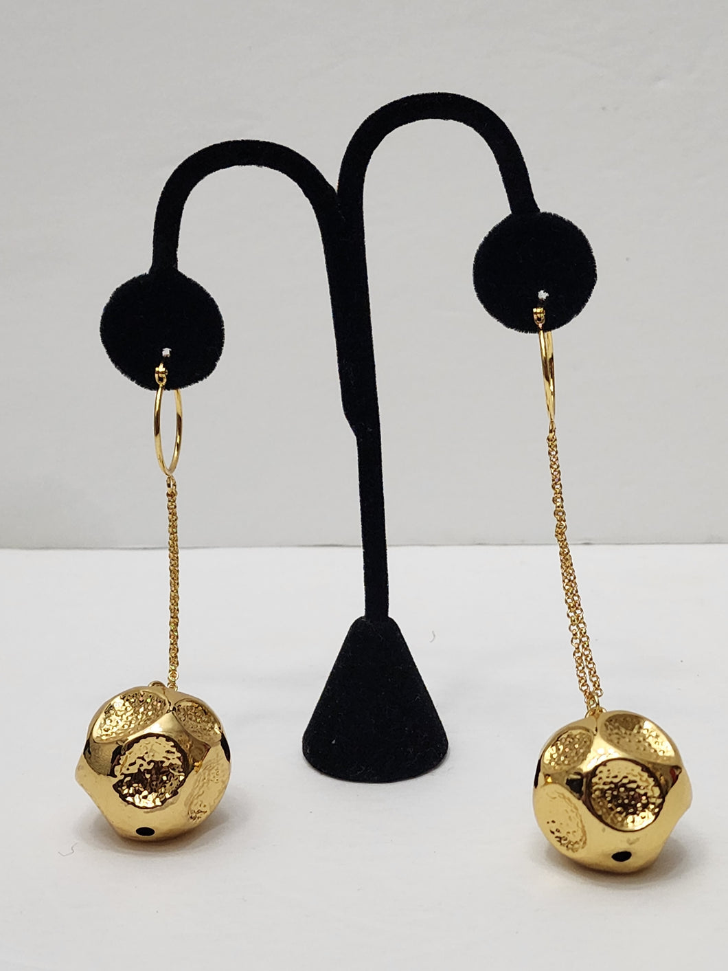 18K Gold Plated Long Ball Drop Earring