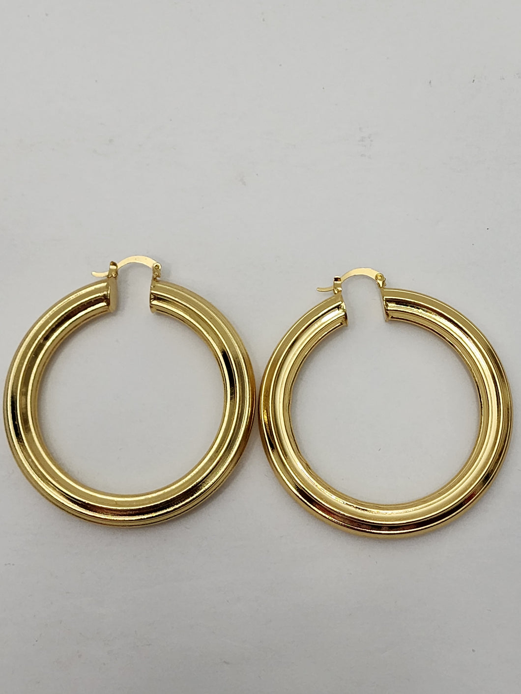 18K Italian Gold Plated Hoop Chunky Earring