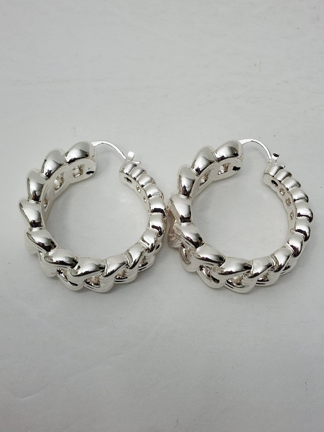 18K White Gold Plated Hoop Earrin