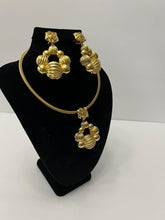 Load image into Gallery viewer, 18K GOLD PLATED PARTY EARRING, CORD NECKLACE &amp; PENDANT SET
