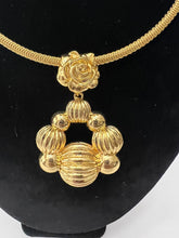 Load image into Gallery viewer, 18K GOLD PLATED PARTY EARRING, CORD NECKLACE &amp; PENDANT SET
