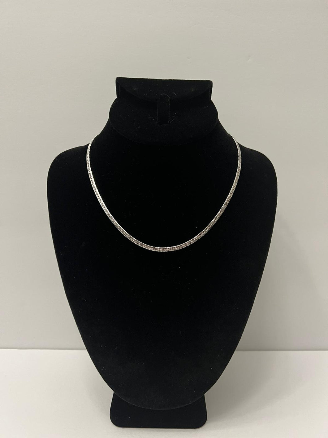 18K WHITE GOLD STAINLESS STEEL NECKLACE