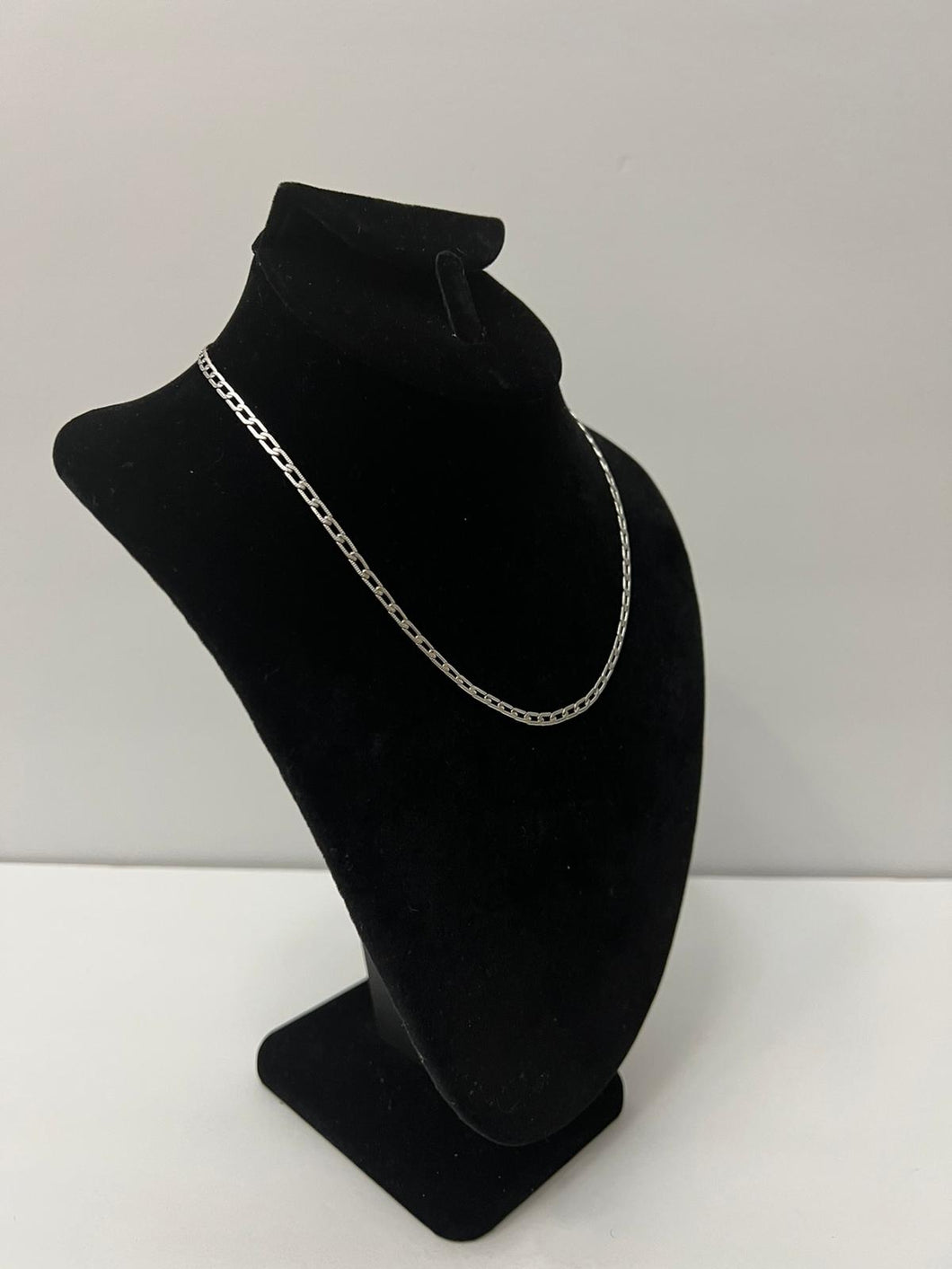 18K ITALIAN WHITE GOLD STAINLESS STEEL NECKLACE