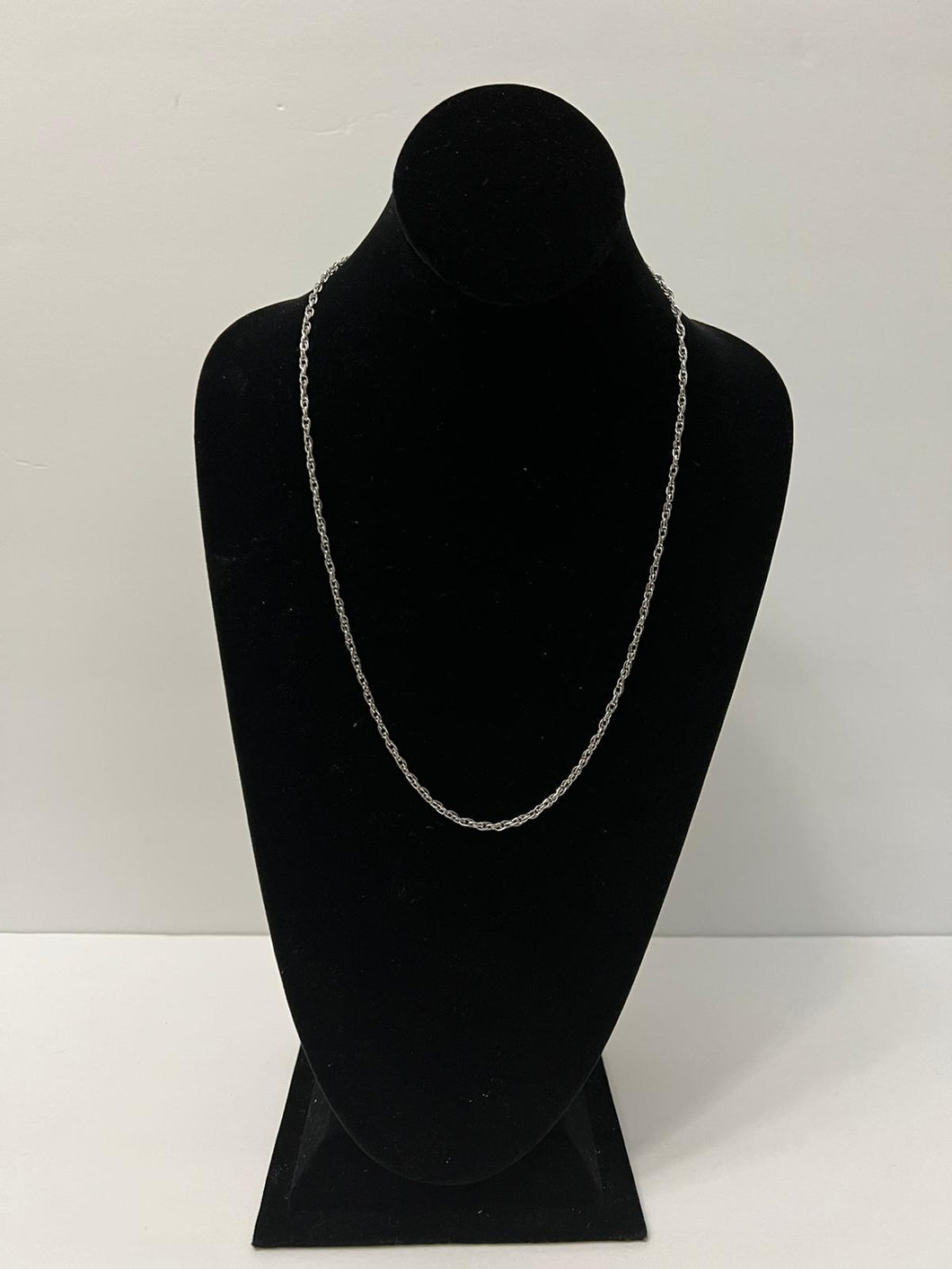 18K WHITE GOLD PLATED THIN LONG NECKLACE