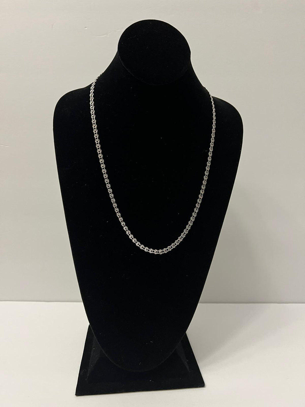 18K ITALIAN WHITE GOLD PLATED WEAVE CHAIN NECKLACE